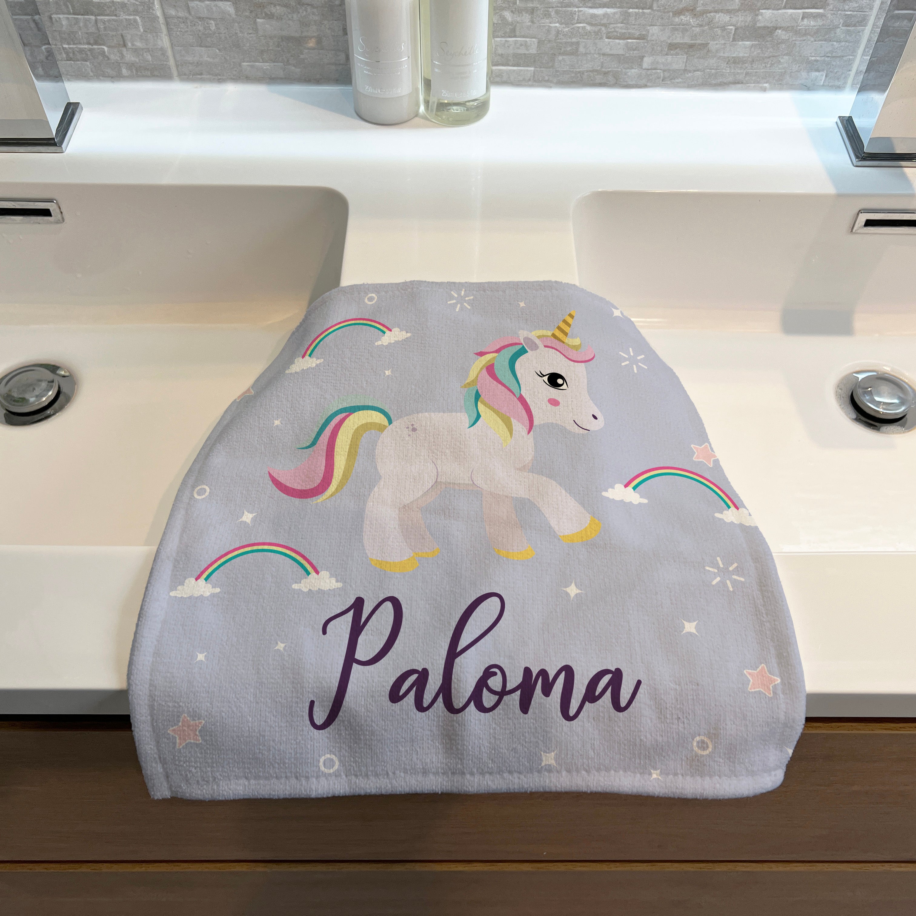 Personalised Children's Towel & Face Cloth Pack - Unicorn Sparkle