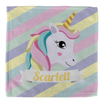 Personalised Children's Towel & Face Cloth Pack - Striped Unicorn