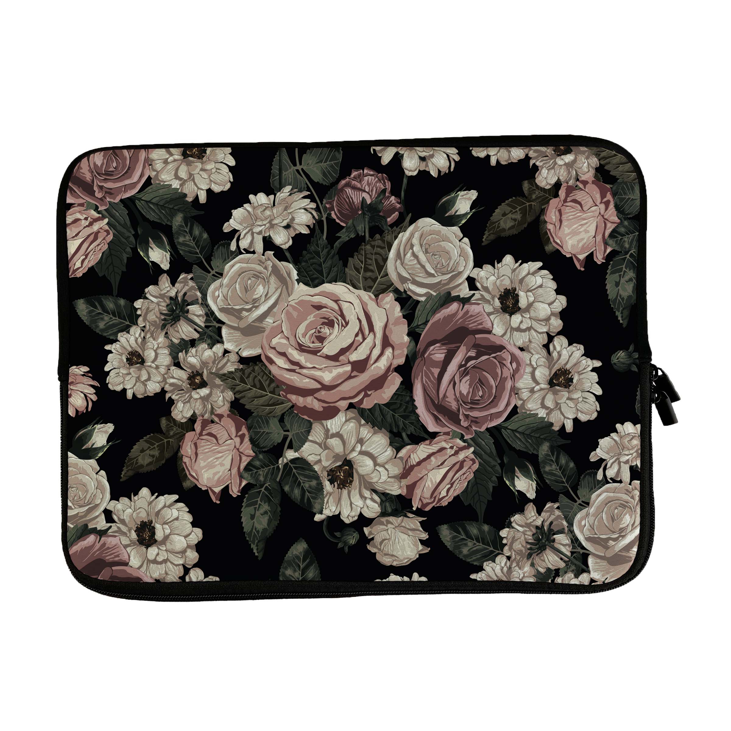 Laptop Sleeve with Vintage Flower Design