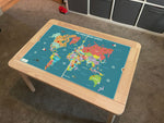 Kids World Map Table Top STICKER ONLY Compatible with IKEA Flisat Tables
