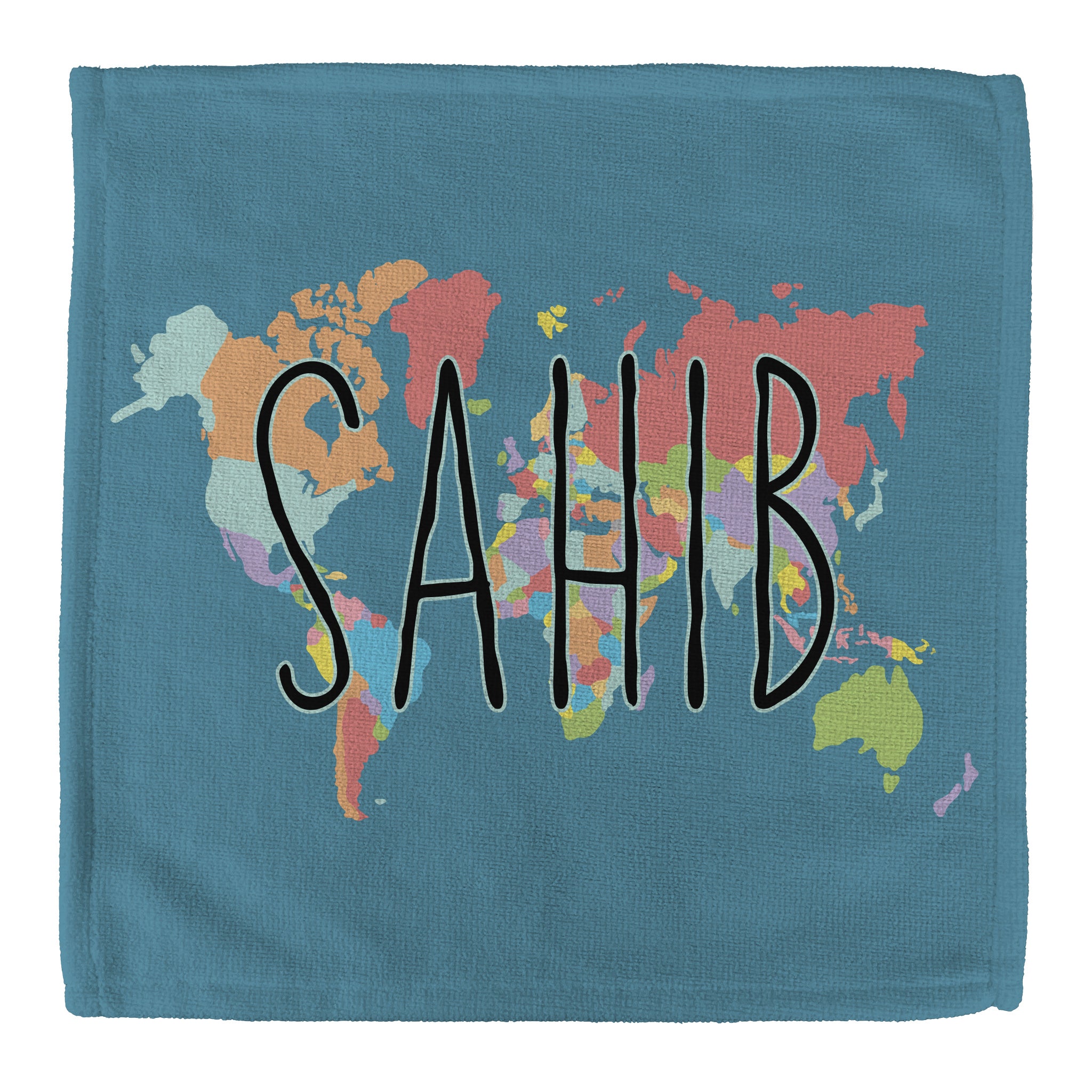 Personalised Children's Towel & Face Cloth Pack - World Map