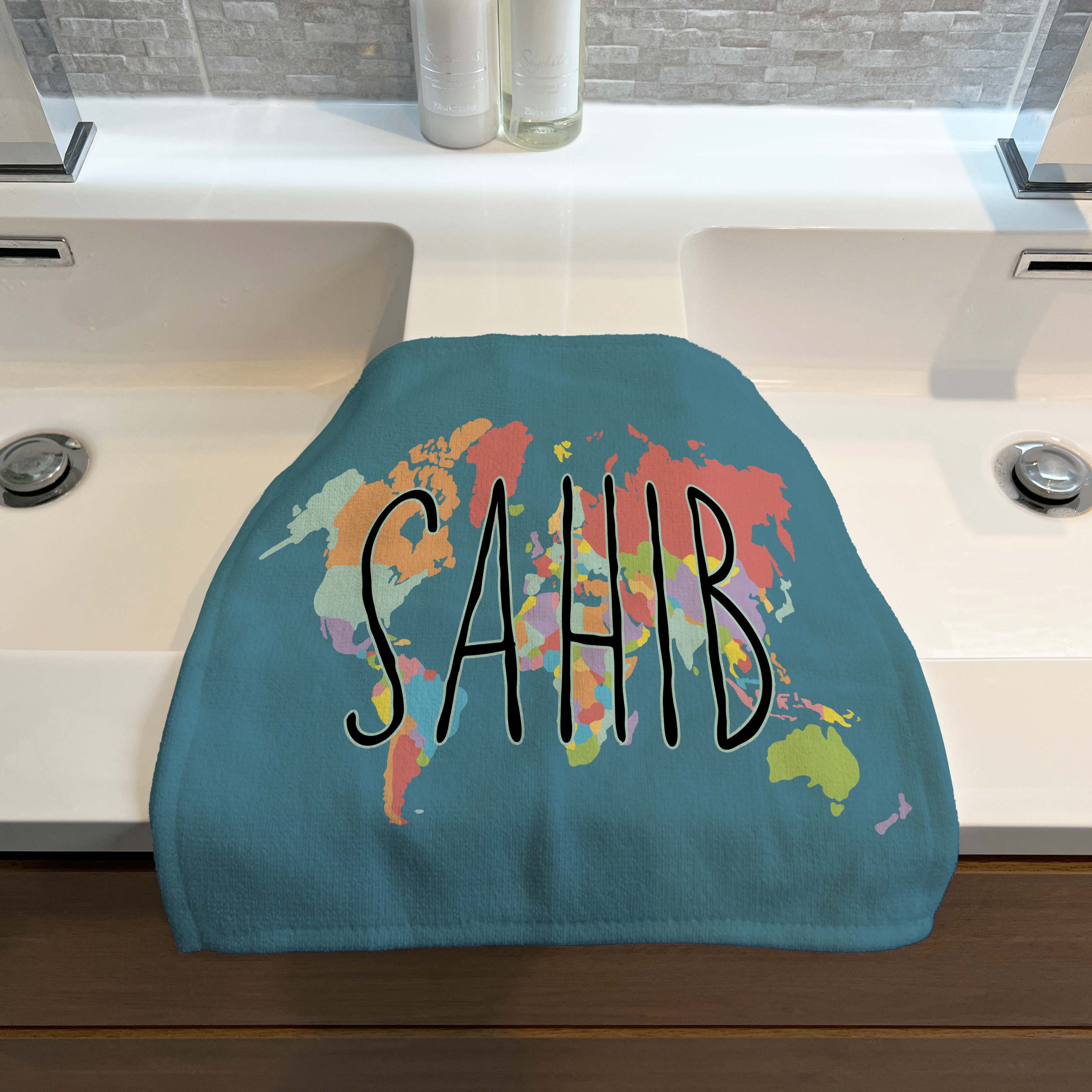 Personalised Children's Face Cloth - World Map