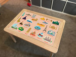 Kids World Landmarks Table Top STICKER ONLY Compatible with IKEA Flisat Tables