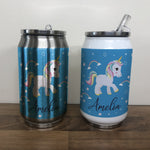 Personalised Children's Unicorn Stainless Steel Drinks Can (280ml)