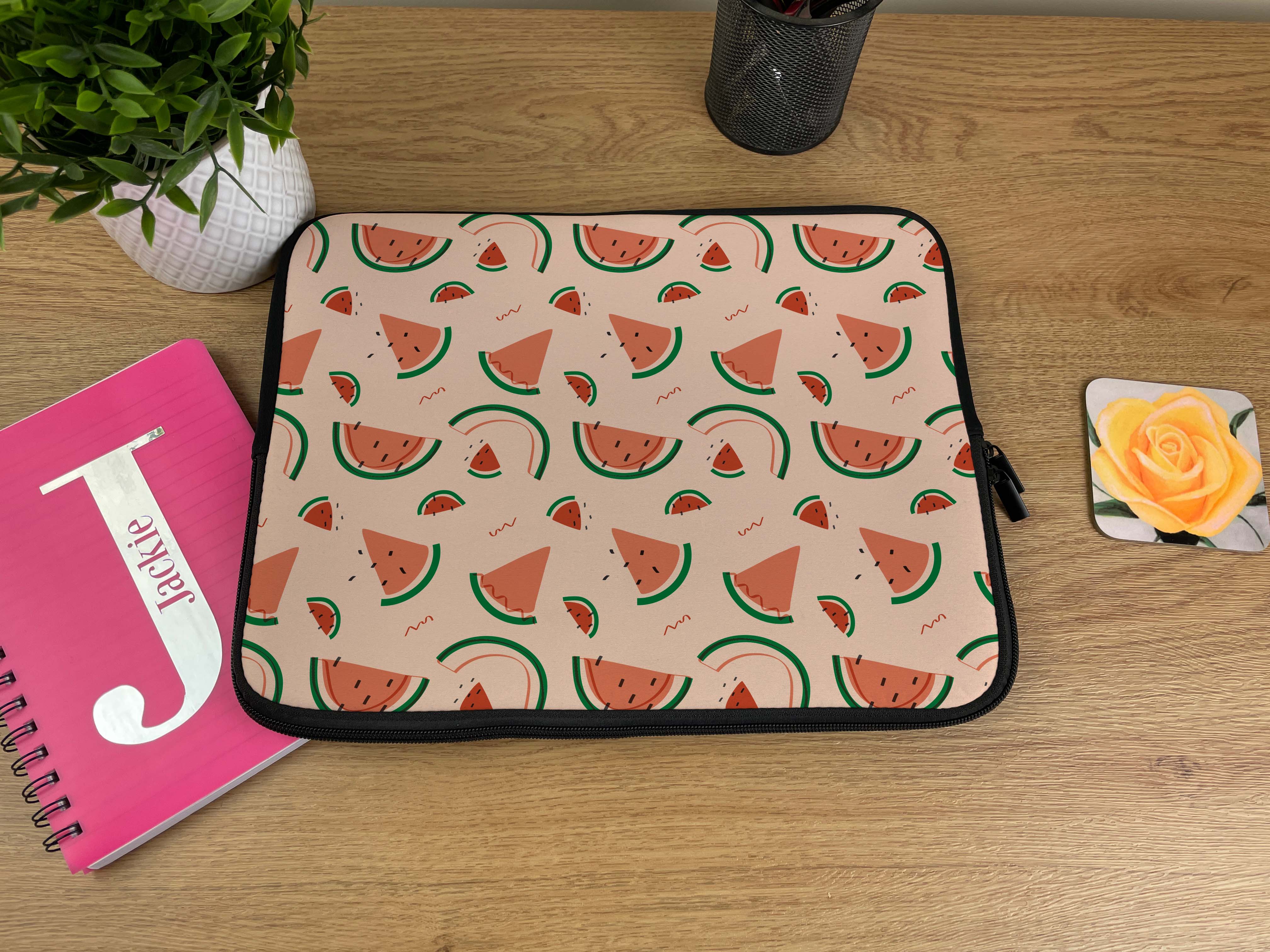 Laptop Sleeve with Watermelon Fruit Design