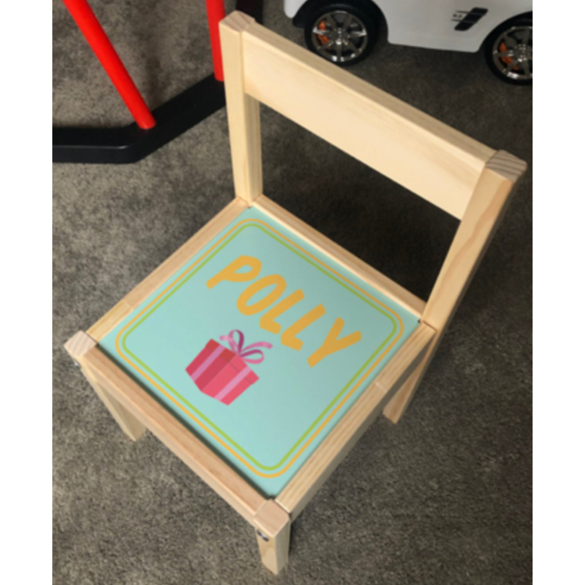 Personalised Children's Table and 3 Chairs Printed Object Alphabet Design