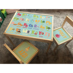 Personalised Children's Table and 2 Chair STICKER Object Alphabet Design
