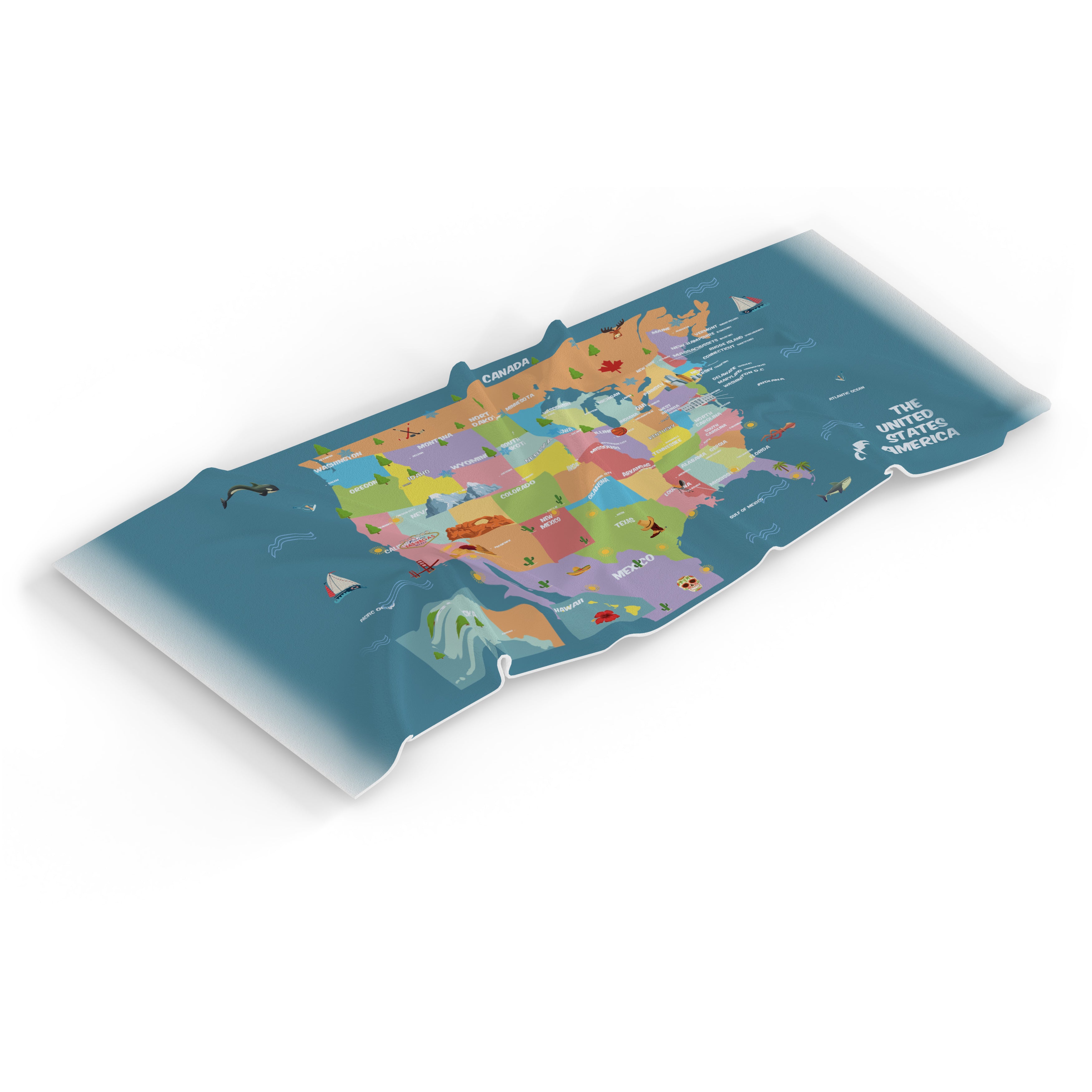 Children's Towel - USA America Map