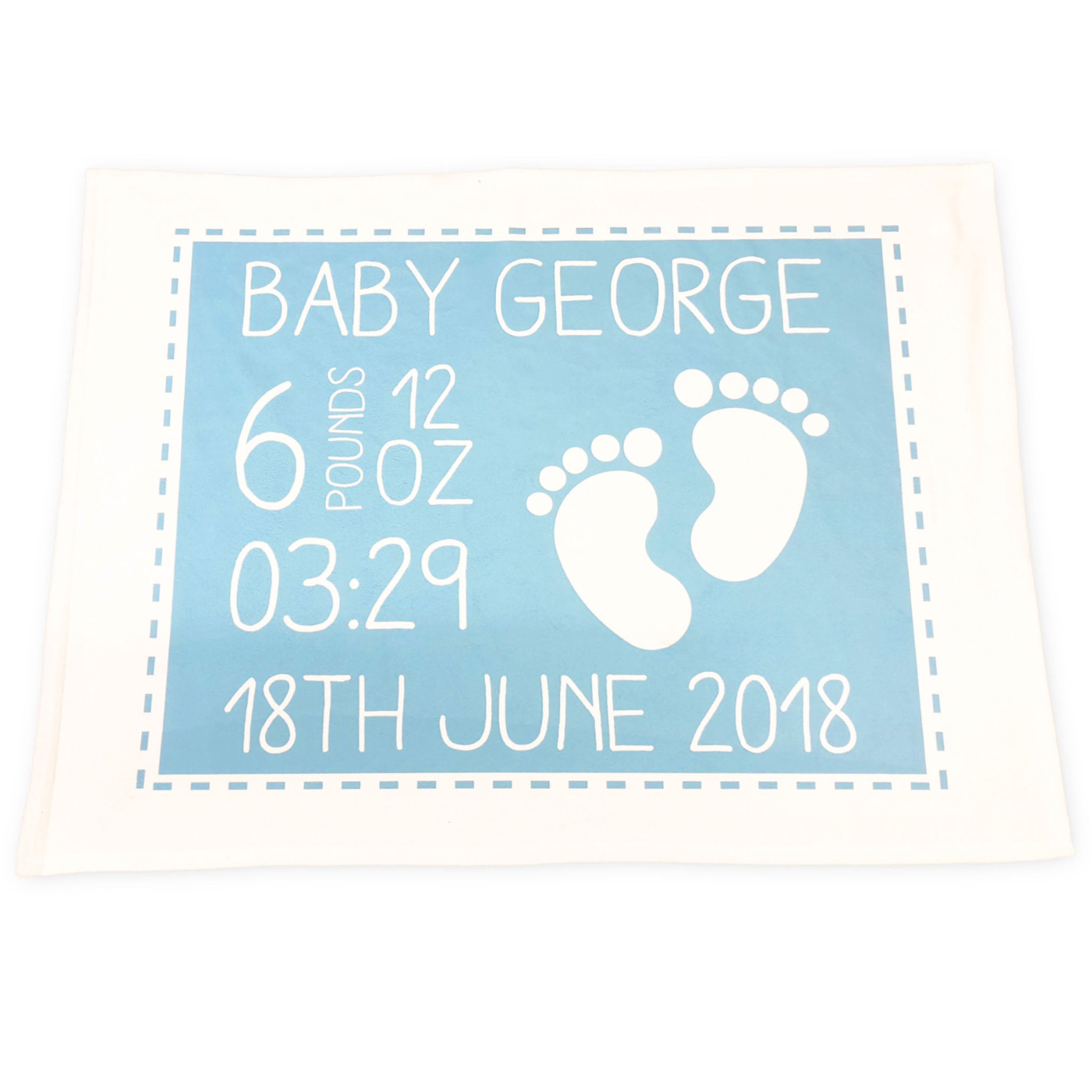 Personalised Baby Fleece Blanket - Blue