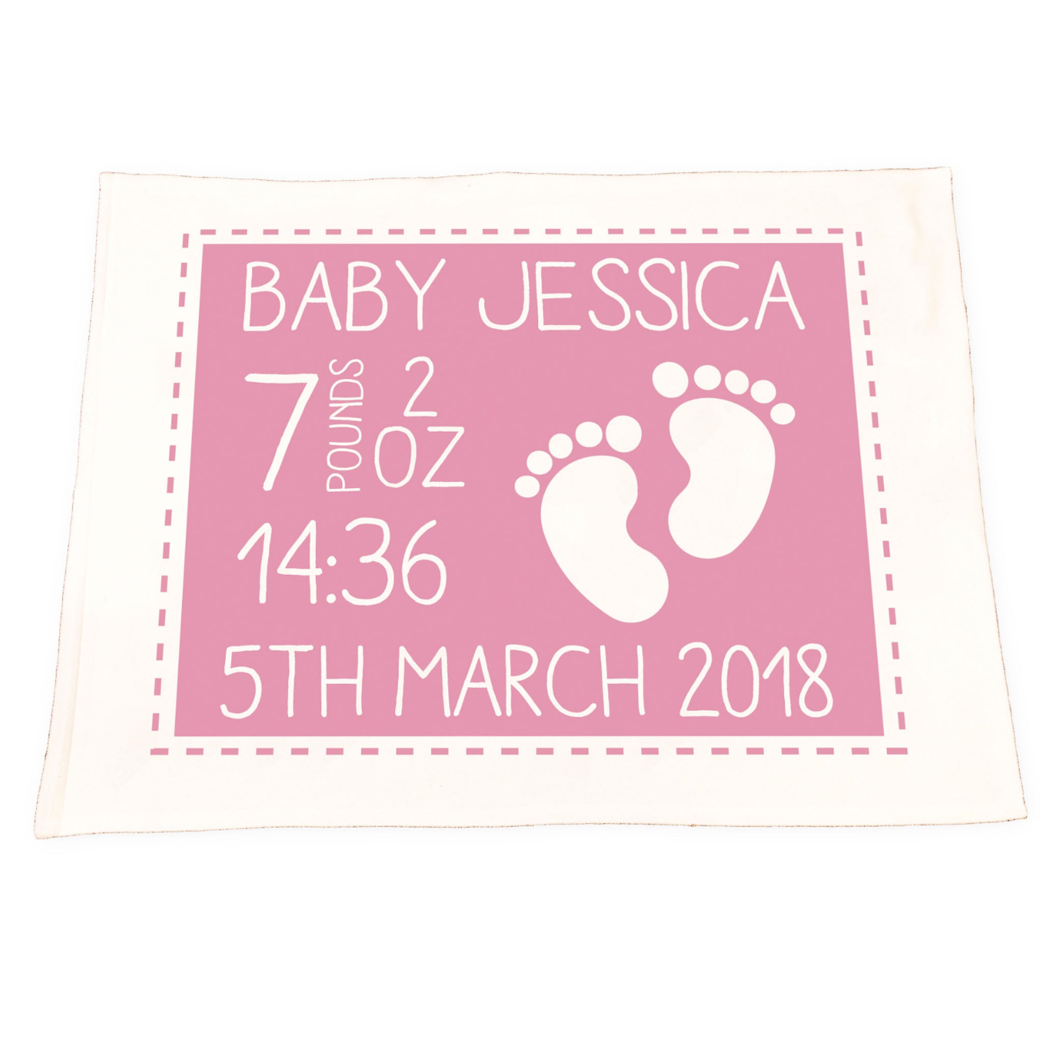 Personalised Baby Fleece Blanket - Pink