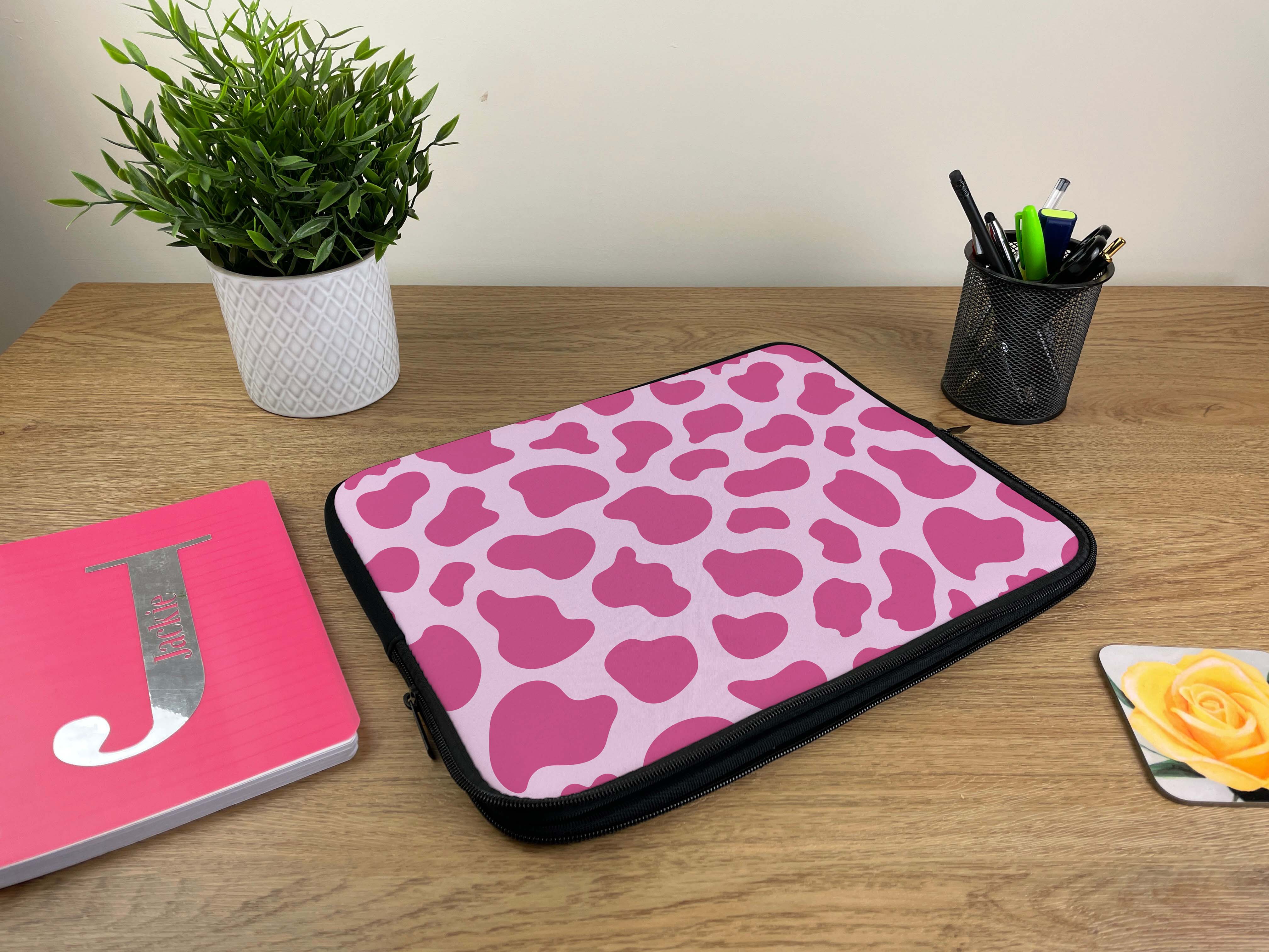 Laptop Sleeve with Cow Print Design