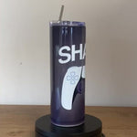 Personalised Stainless Steel Skinny Tumbler & Straw with Gaming Controller Design