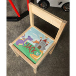 Personalised Children's Table and 3 Chairs Printed Dragon Fairytale Design