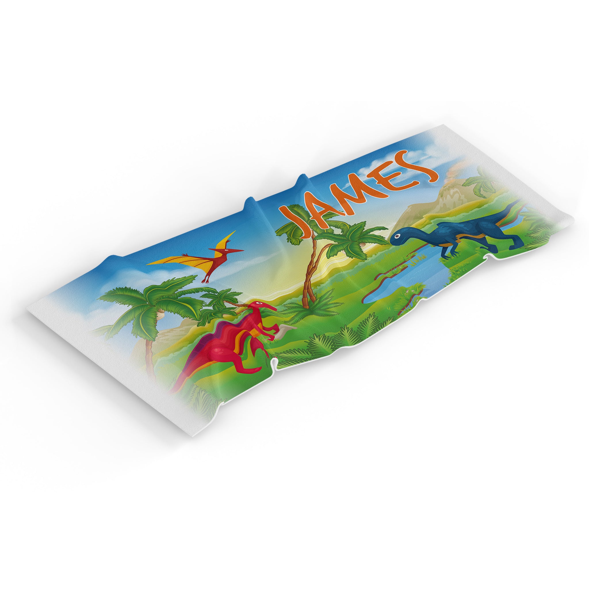 Personalised Children's Towel Dinosaur Landscape