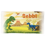 Personalised Children's Towel & Face Cloth Pack - Dinosaur Volcano