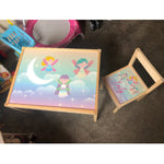 Personalised Children's Table and 1 Chair STICKER Fairy Design