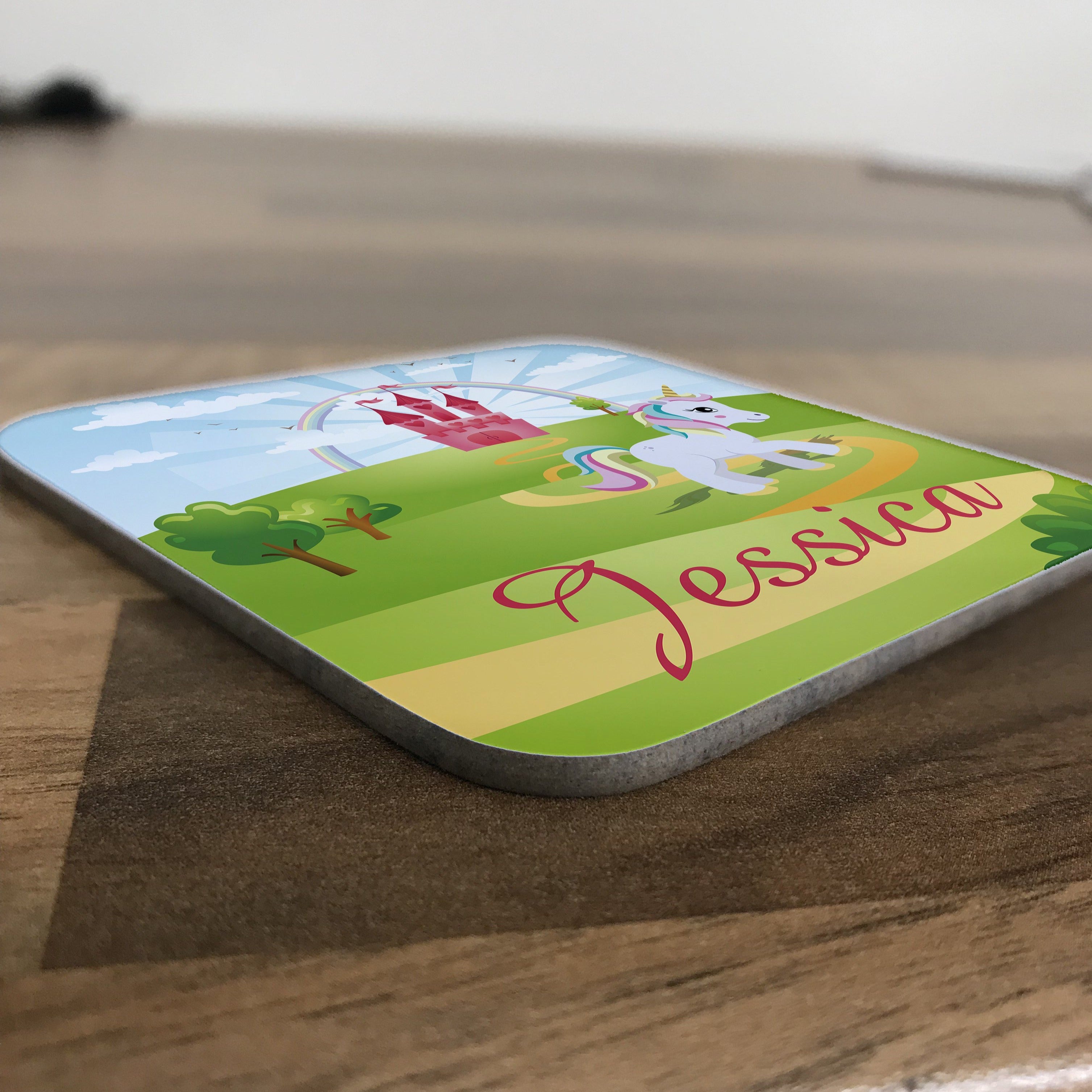 Personalised Children's Coasters - Unicorn Fairytale