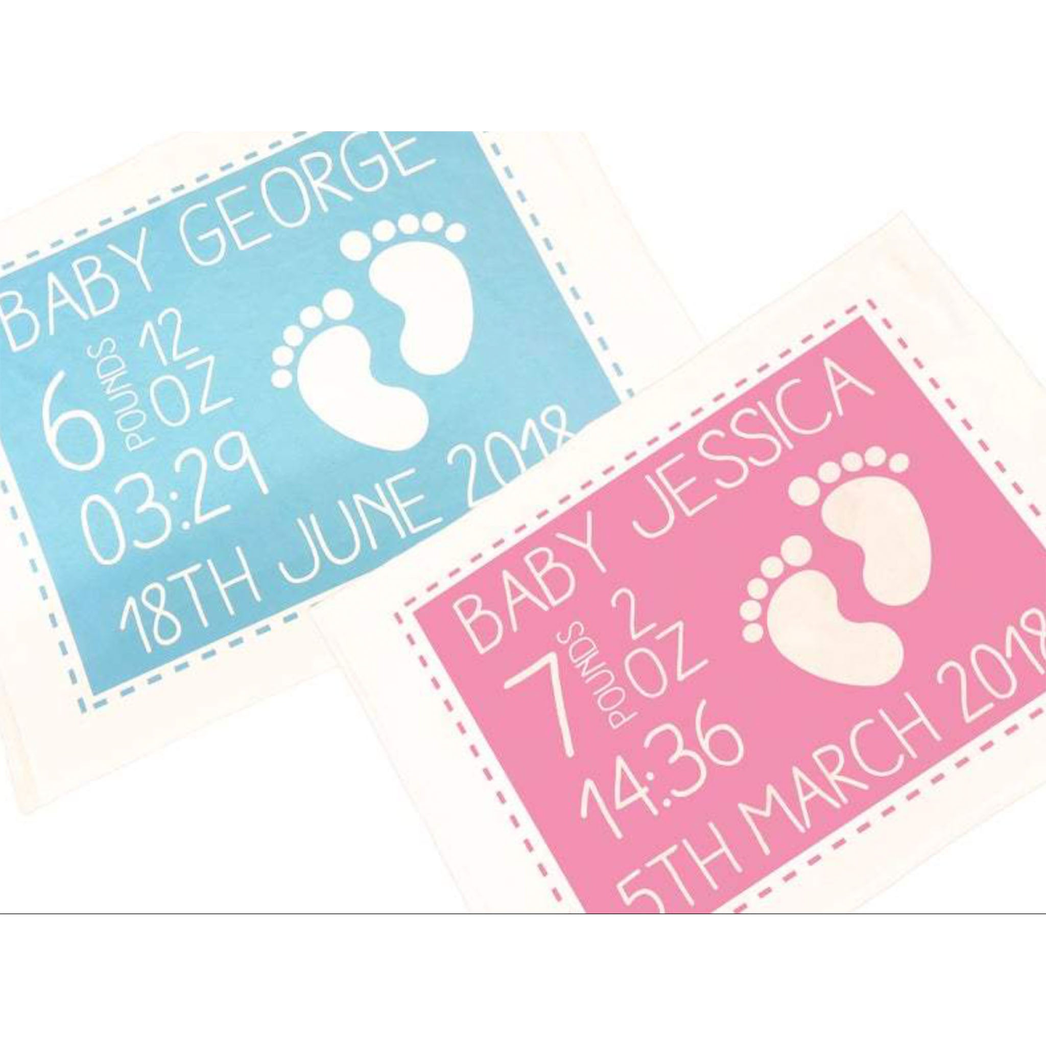 Personalised Baby Fleece Blanket - Blue