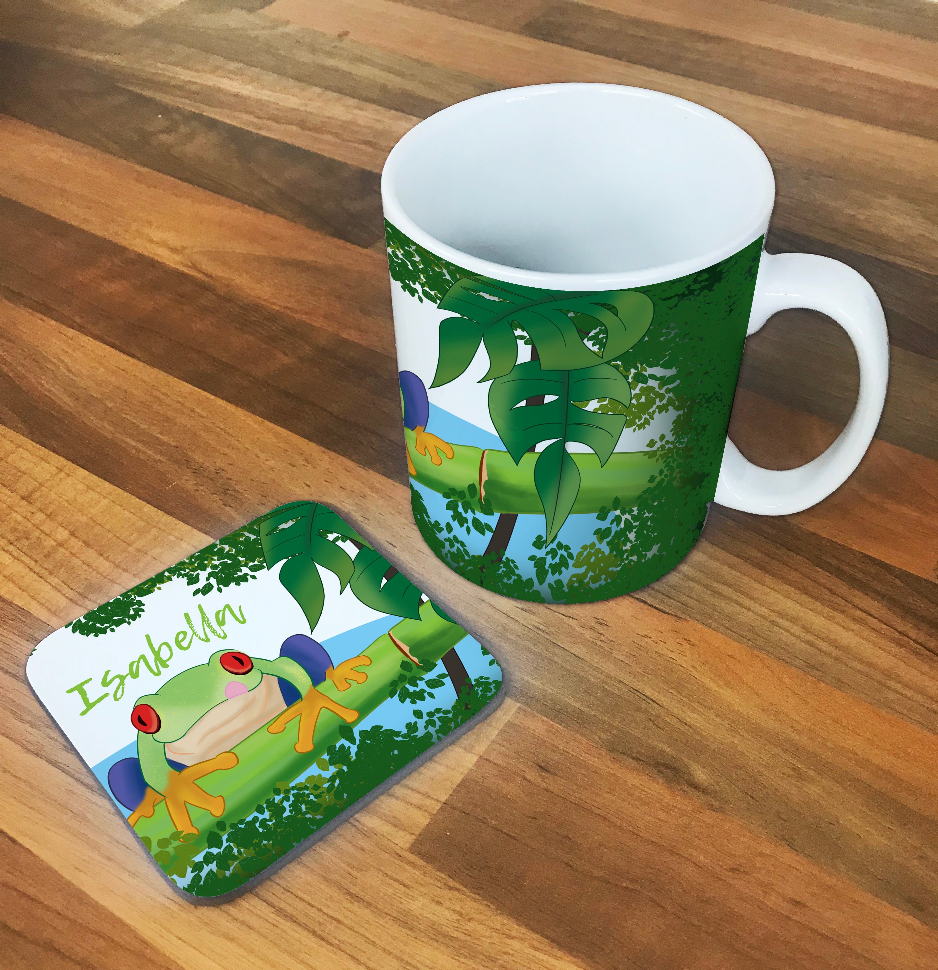 Personalised Children's Mug & Coaster Set - Frog