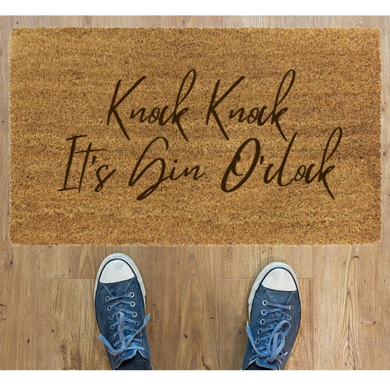 Knock Knock, It's Gin O'clock Coir doormat - Welcome Doormat