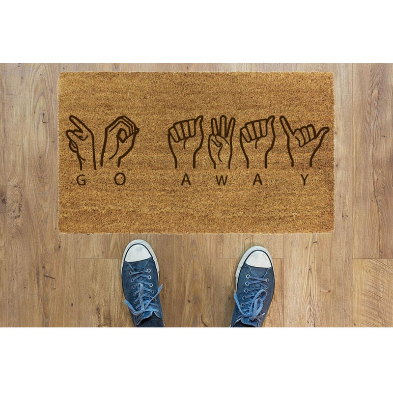 Go Away Sign Language Coir doormat - Welcome Doormat