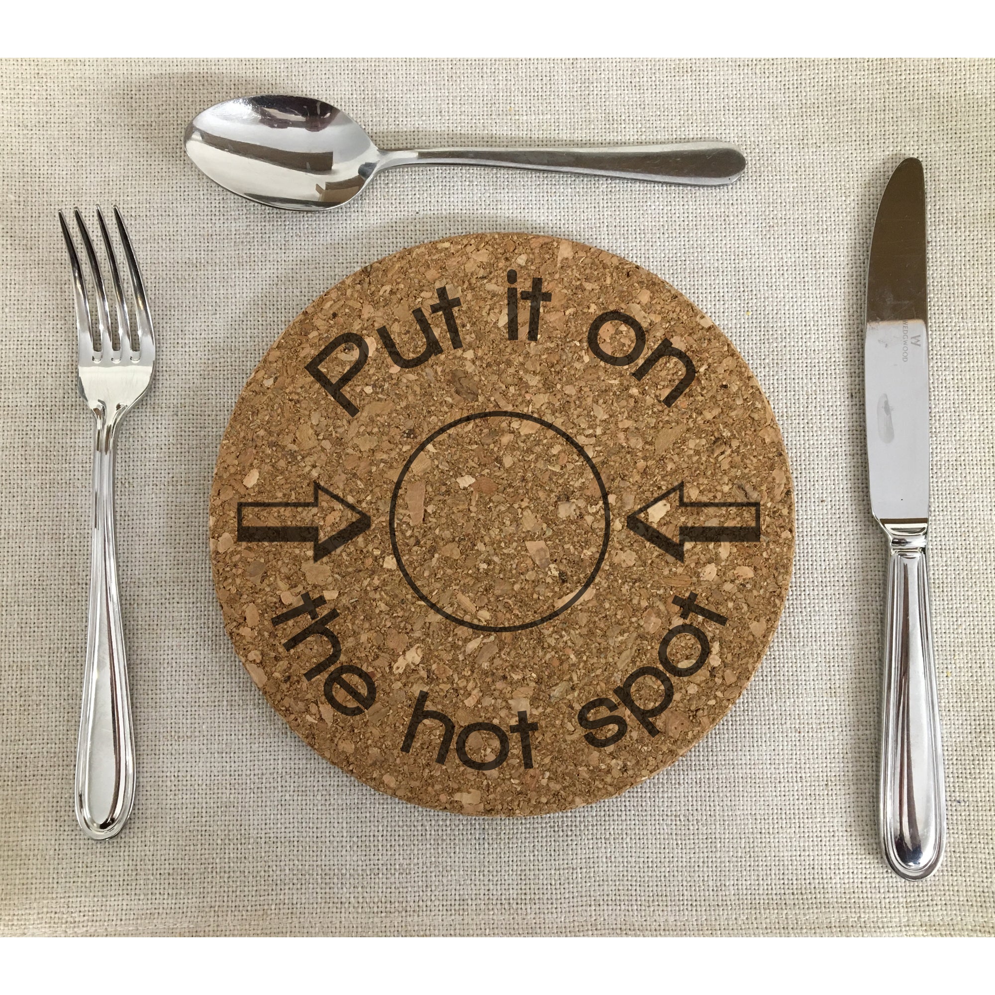 Cork Trivet Mat "Put it on the hot spot!"