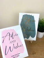 'Advice and Wishes - for the new Mr and Mrs' - Perspex Wedding Sign
