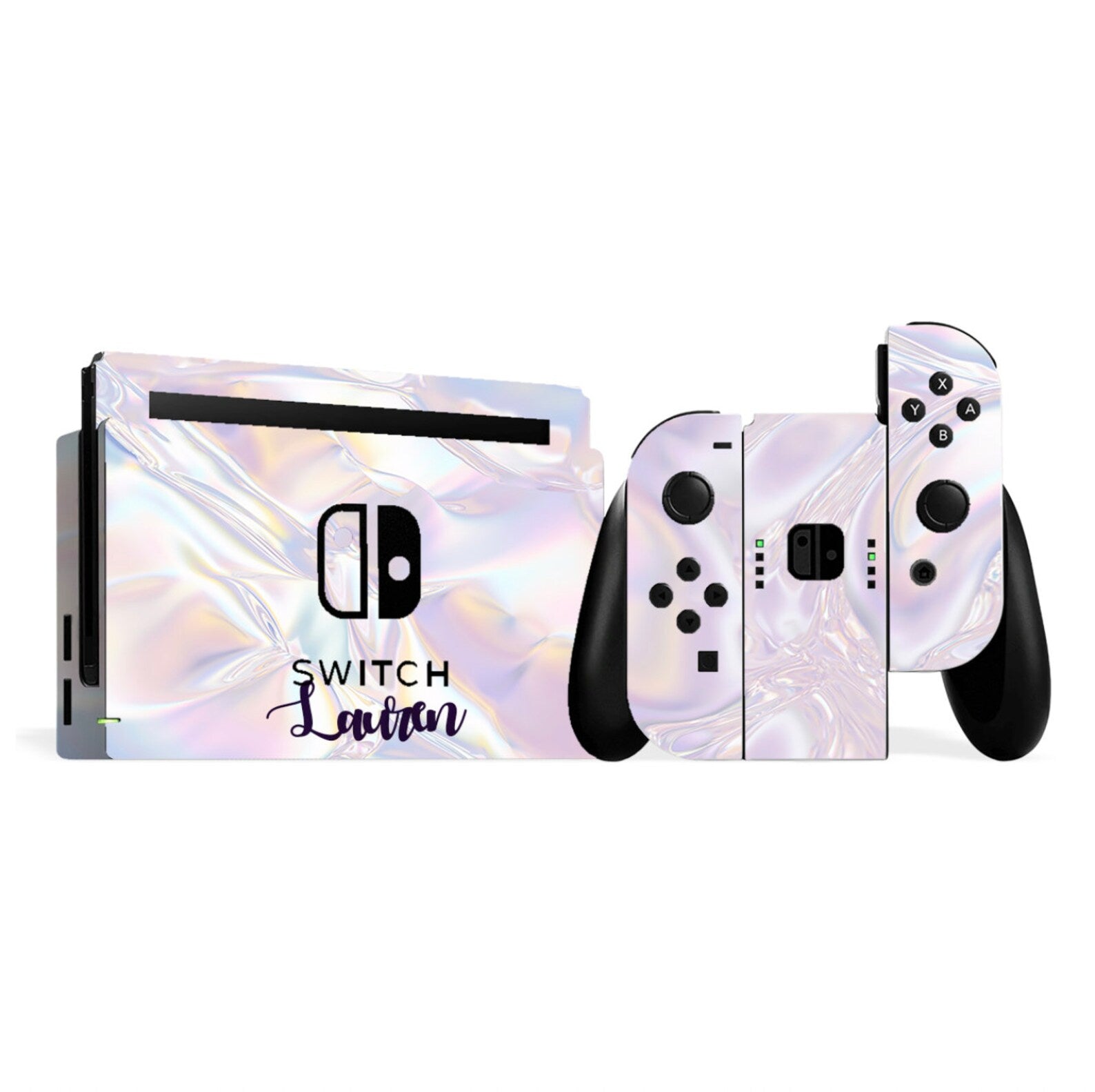 Nintendo Switch Personalised Skin Pink Crystal Design