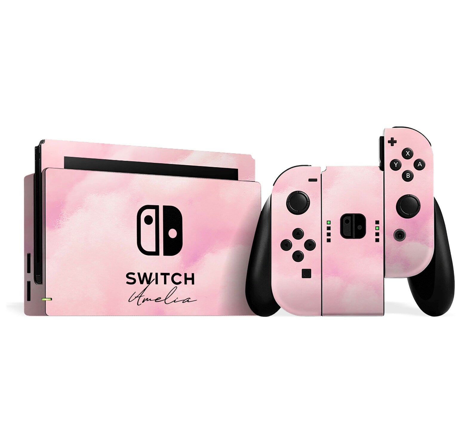 Nintendo Switch Personalised Skin Pink Cloud Design