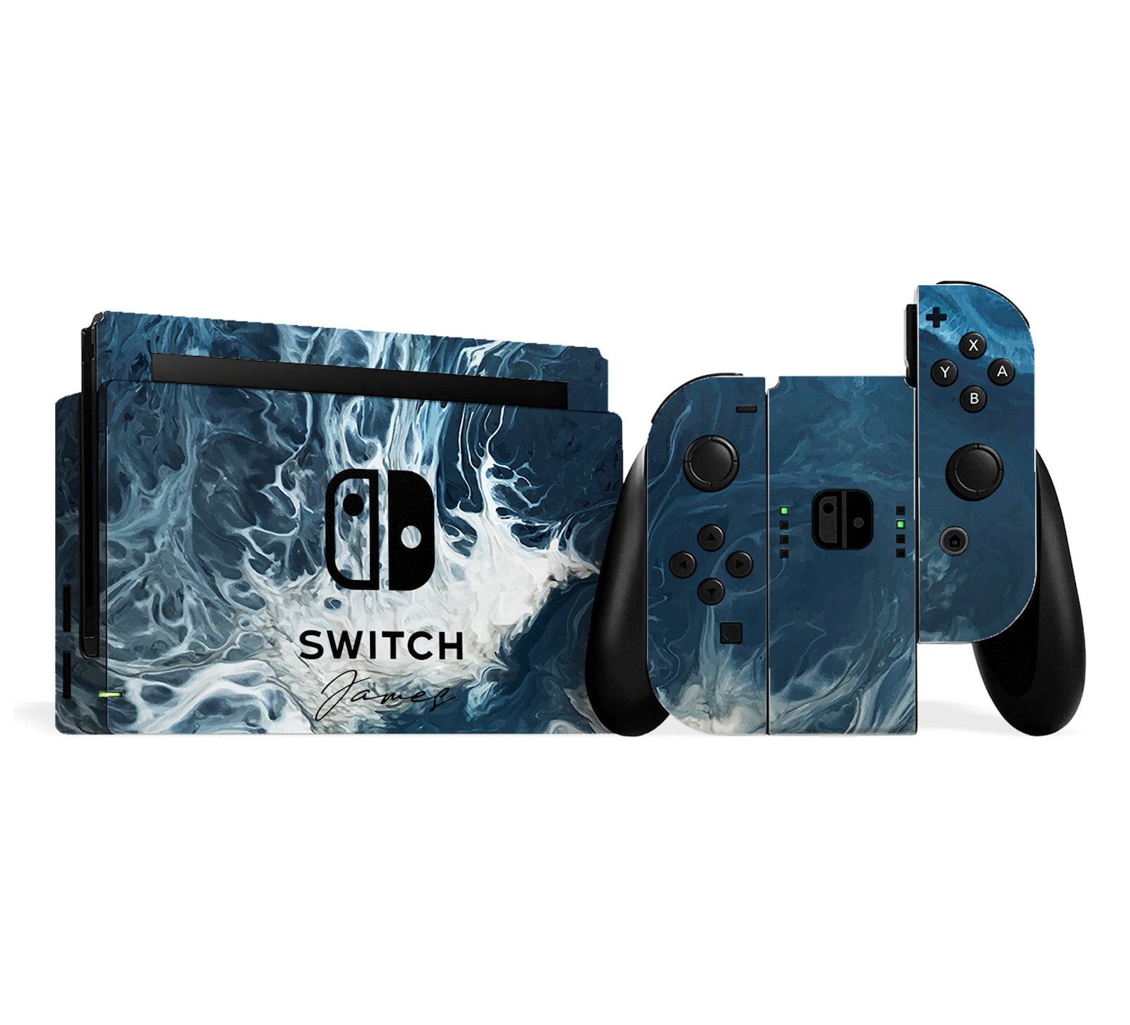 Nintendo Switch Personalised Skin Wave Water Design