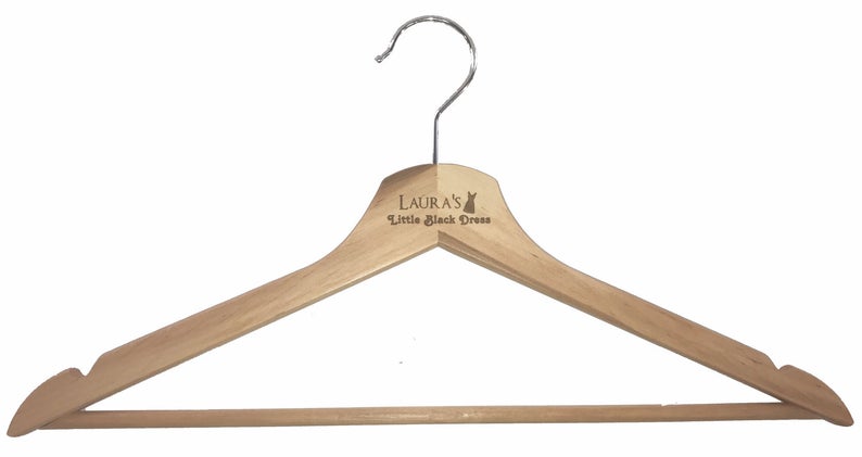 Personalised Brown Wooden Coat Hanger