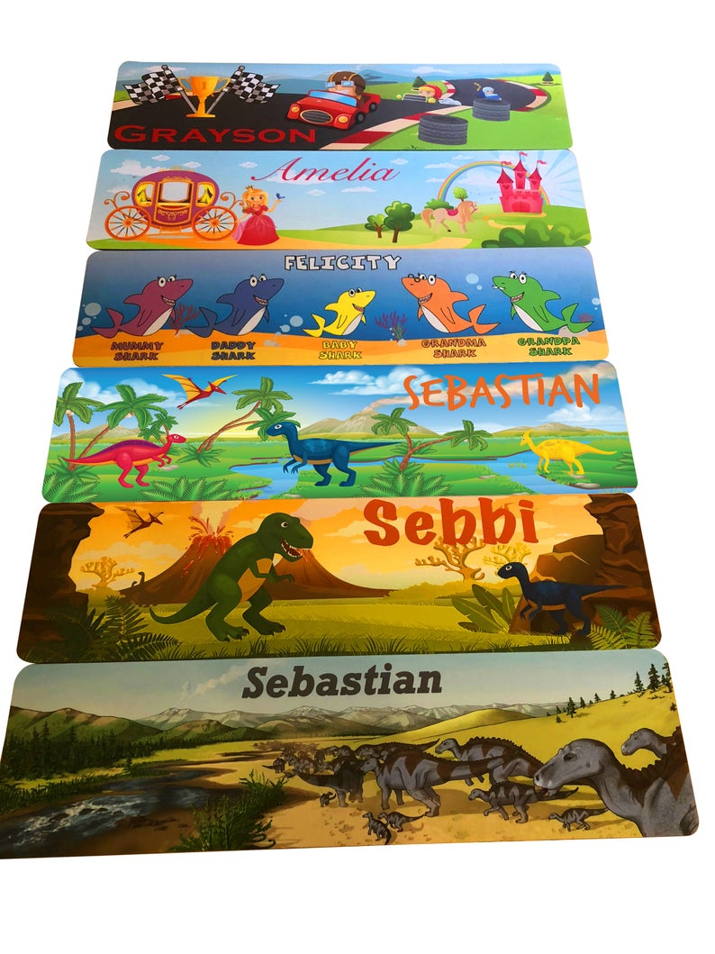 Personalised Children's Neoprene Place Mat - Dinosaur Volcano XXL