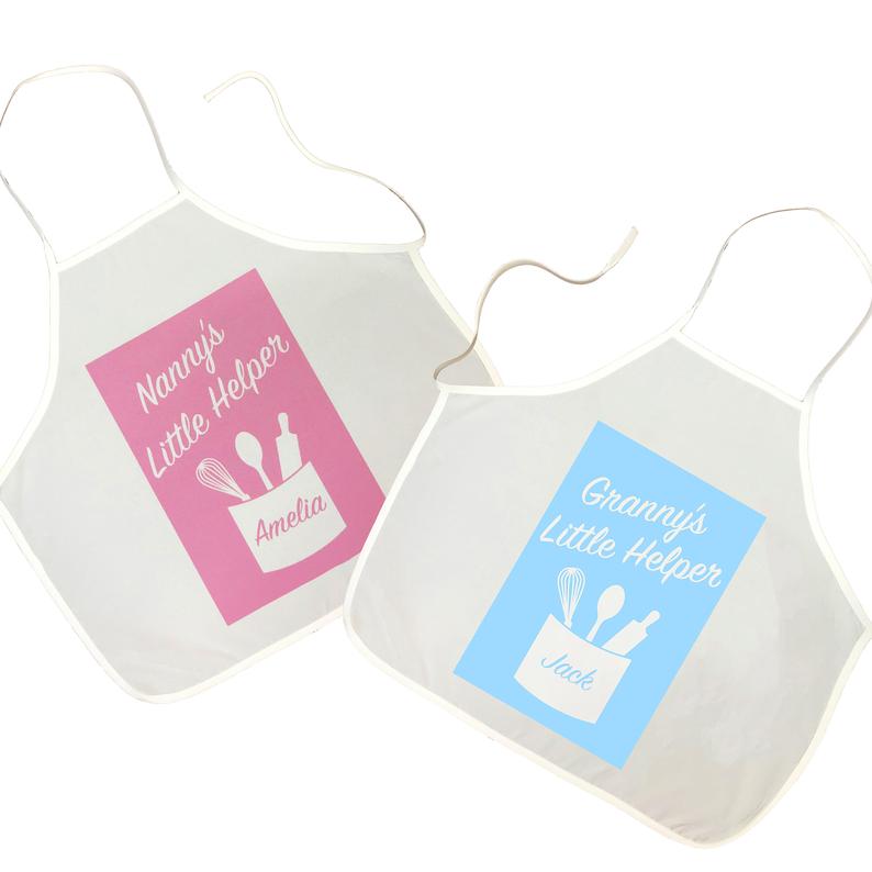 Toddler's Apron & Wooden Spoon Set - Little Helper Blue