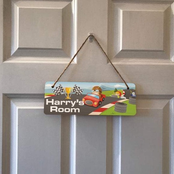 Personalised Children's Hanging Plaque - Race Car