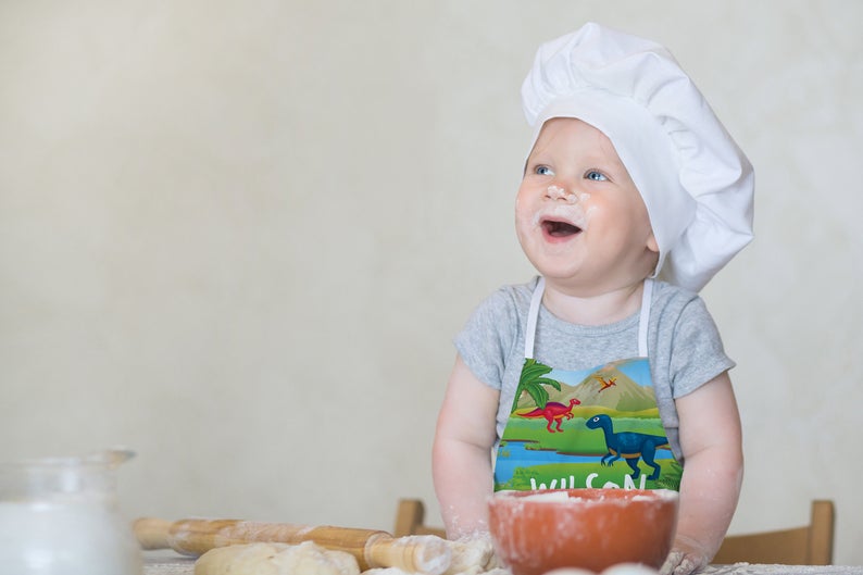 Toddlers Apron - Dinosaur Landscape