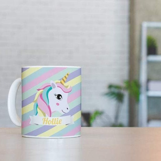 Children's Striped Unicorn Design 10oz Ceramic Mug