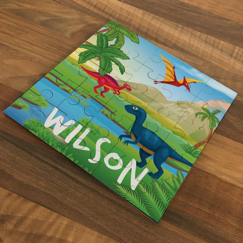 Personalised 25 Piece MDF Dinosaur Jigsaw