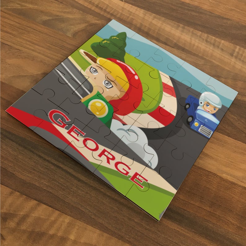 Personalised 25 Piece MDF Race Car Jigsaw