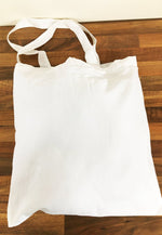 Personalised Bride White Tote Bag with Blue Text