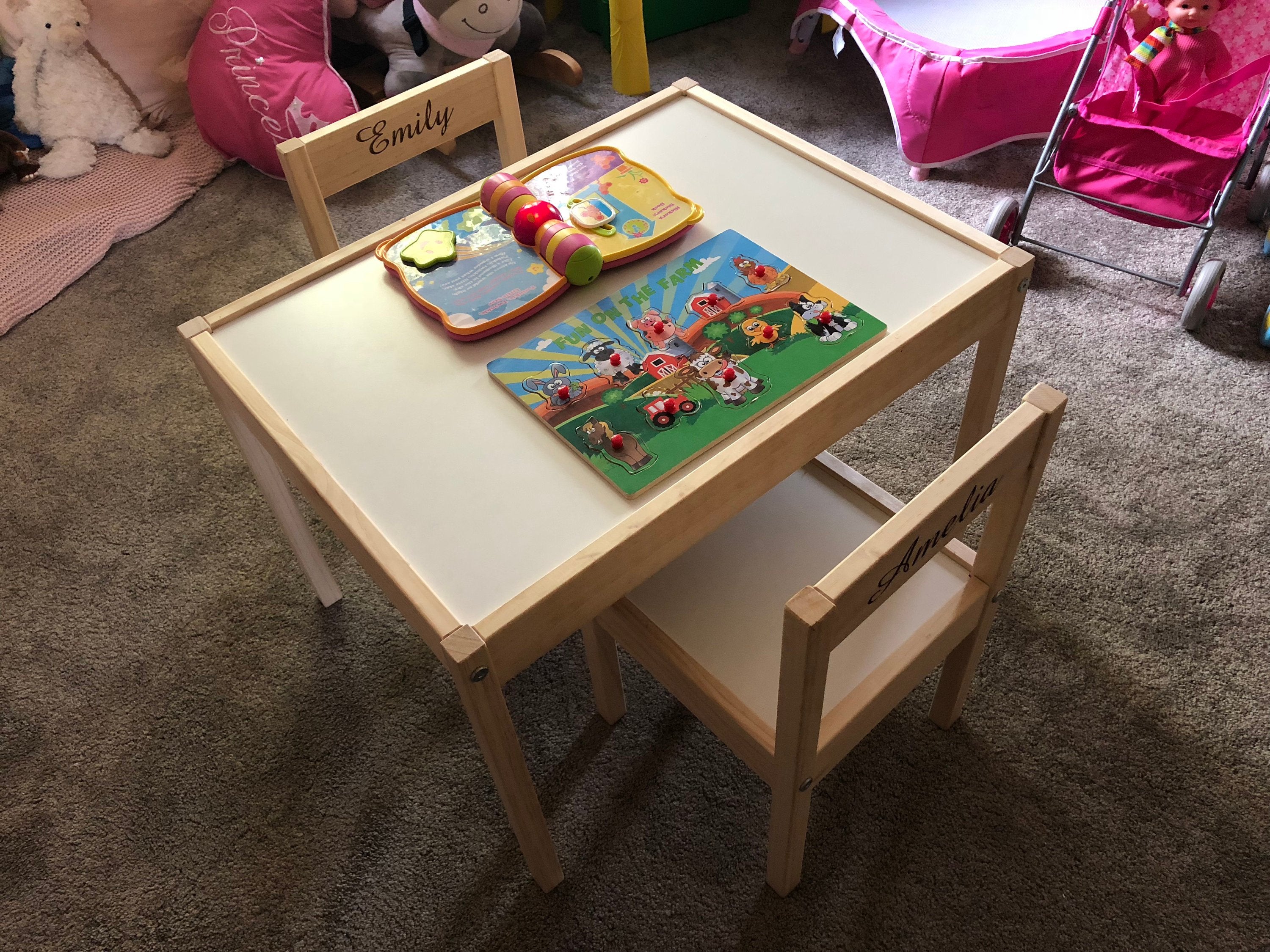 Personalised Children's Table and 3 Chairs Engraved
