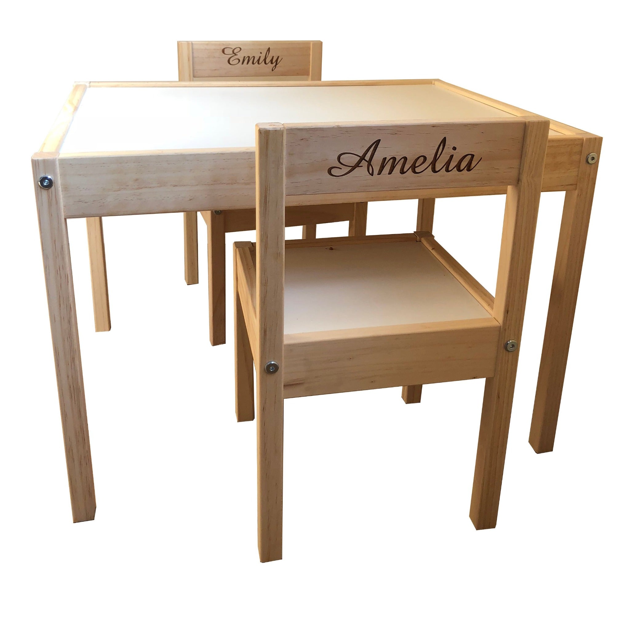 Personalised kids table and on sale chairs