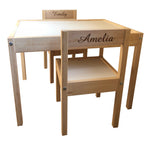 Personalised Children's Table and 4 Chairs Engraved