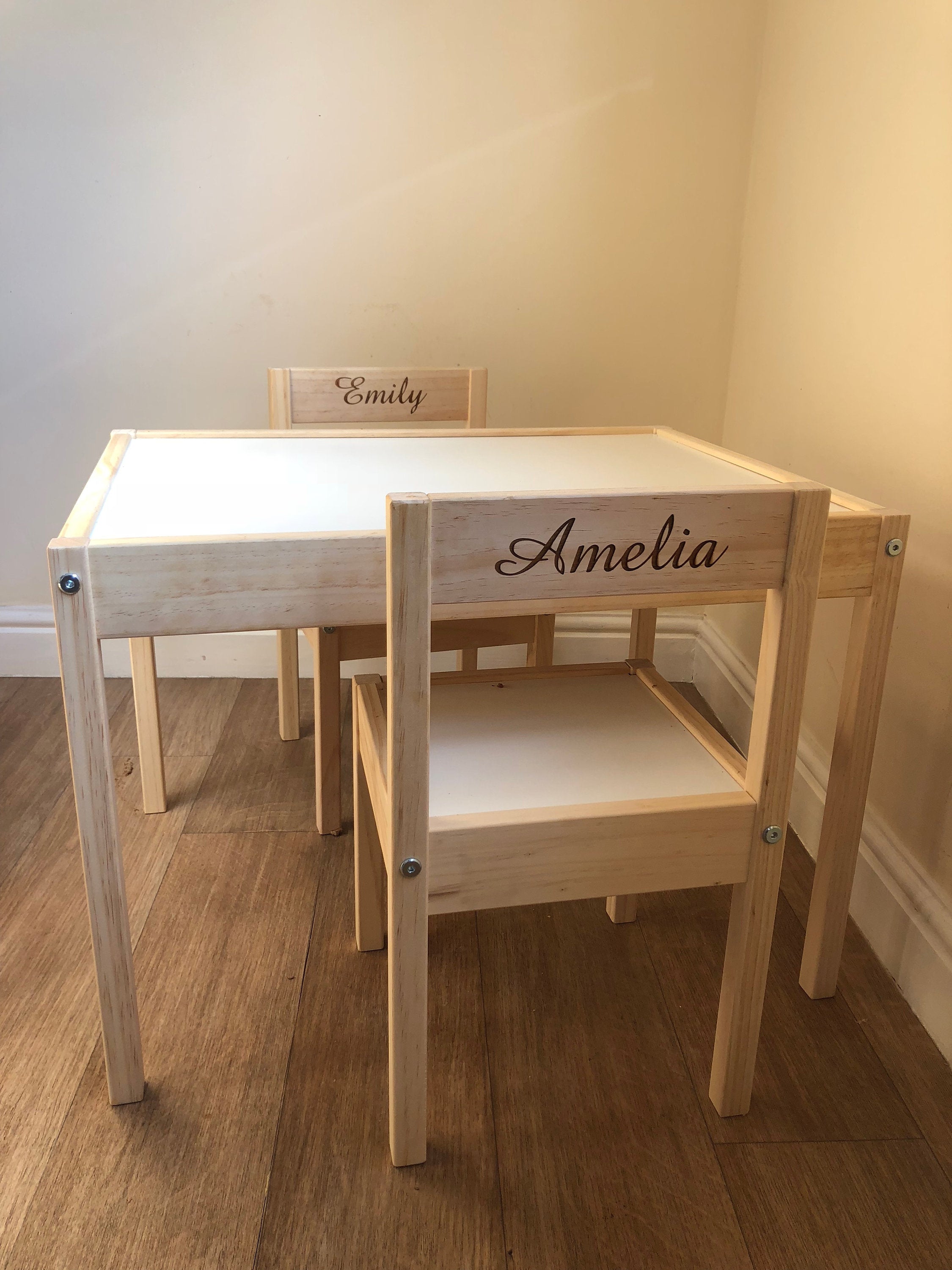 Personalised Children's Table and 3 Chairs Engraved