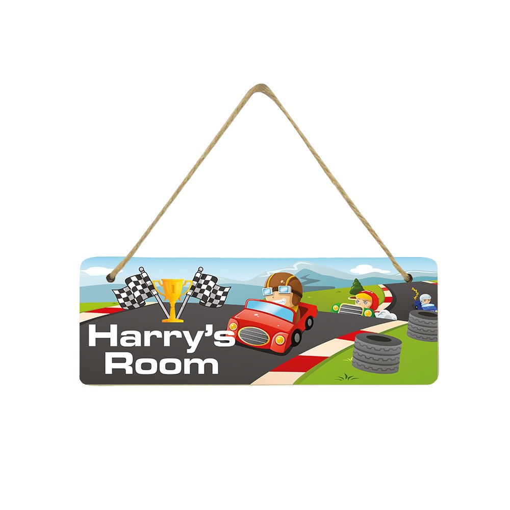 Personalised Children's Hanging Plaque - Race Car