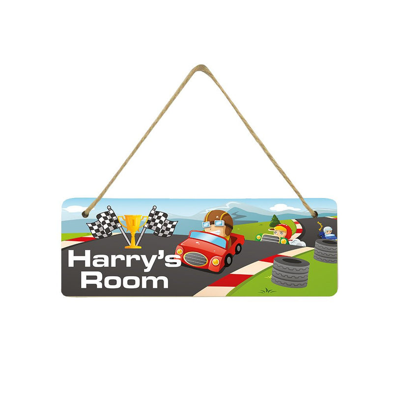Personalised Children's Hanging Plaque - Race Car