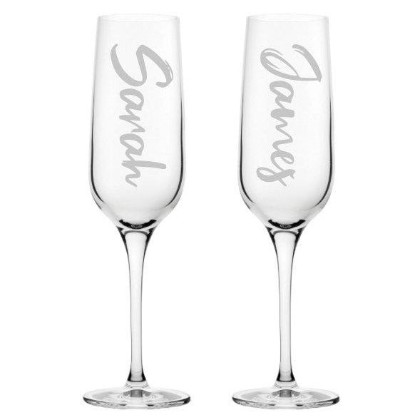 Engraved Name Champagne Flute