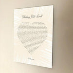 Personalised Wedding Gift - First Dance Song Lyric Aluminium Print Panel