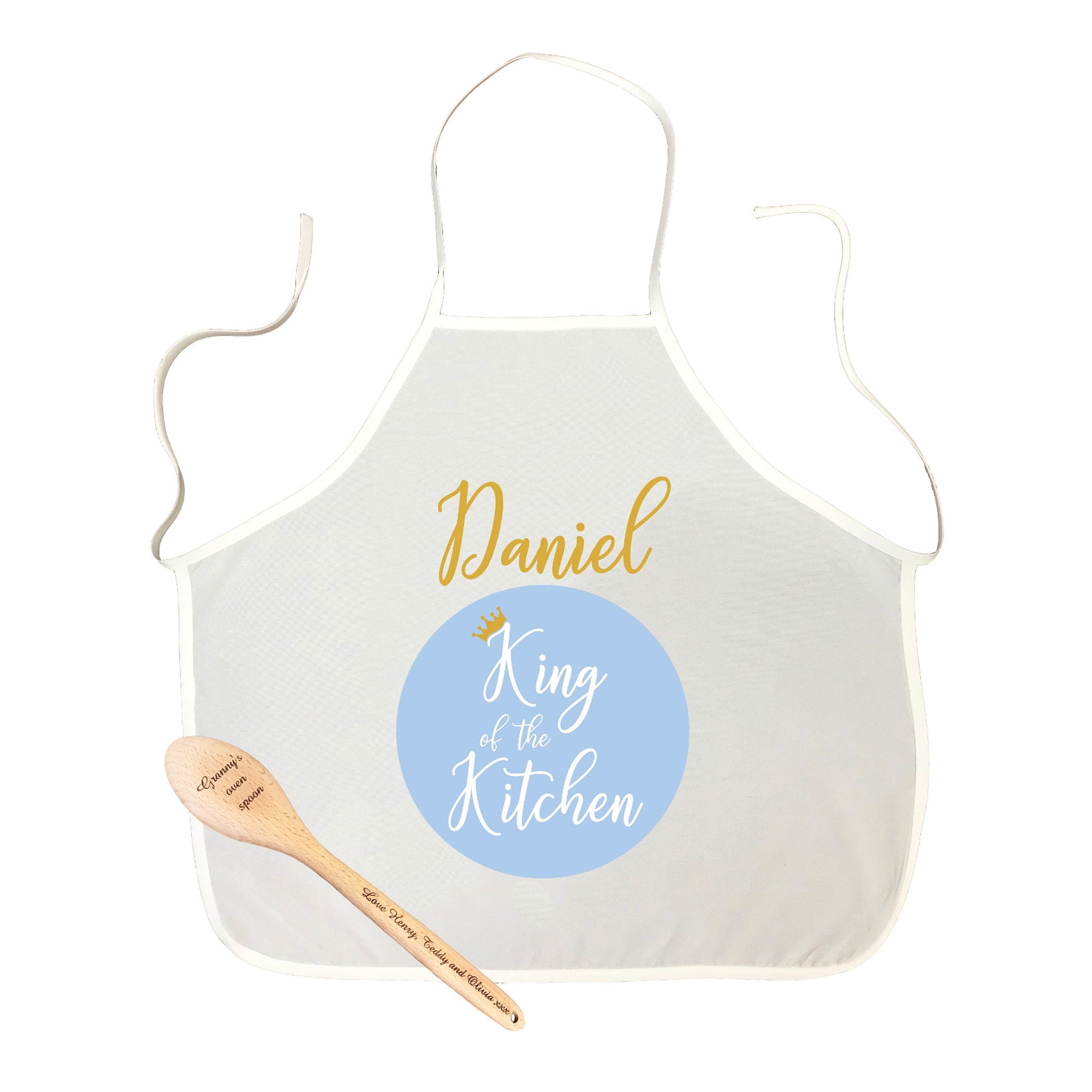 Toddler's Apron & Wooden Spoon Set - King of the Kitchen