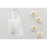 Maid of Honour Personalised White Tote Bag with Pink Text