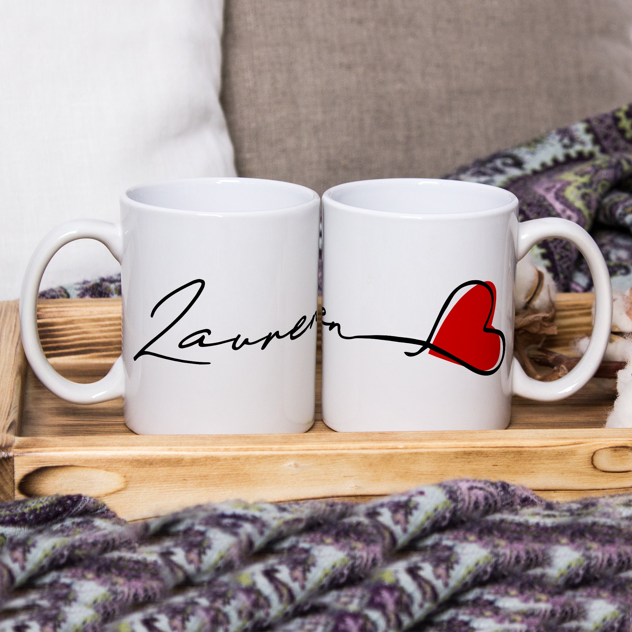 Personalised Valentine's Day Name and Heart 11oz Mug